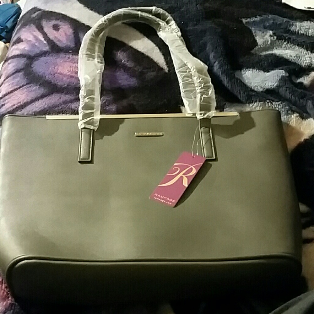 Never used grey Rampage tote with zipper